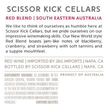 Scissor Kick Cellars 2020 Red Blend South Eastern Australia