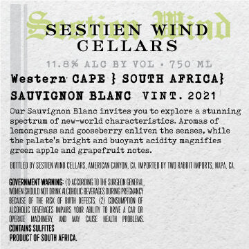 Sestien Wind Cellars 2021 Sauvignon Blanc Western Cape, South Africa
