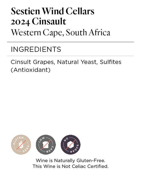 Sestien Wind Cellars 2024 Cinsault Western Cape, South Africa