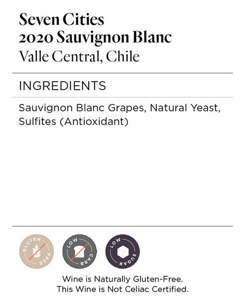 Seven Cities 2020 Sauvignon Blanc Valle Central, Chile