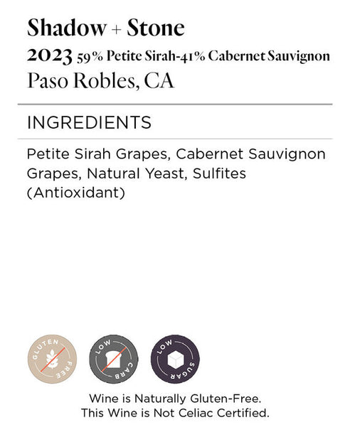 Shadow + Stone 2023 Petite Sirah - Cabernet Sauvignon Paso Robles, California