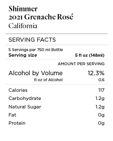 Shimmer 2021 Grenache Rosé California