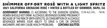 Shimmer 2021 Grenache Rosé California