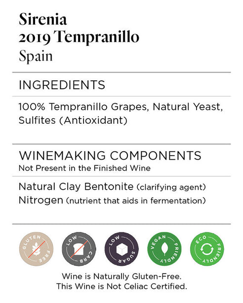 Sirenia 2019 Tempranillo Spain