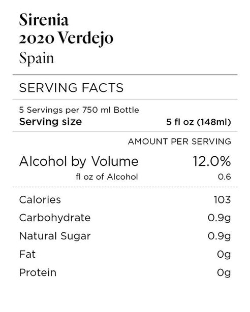 Sirenia 2020 Verdejo Spain