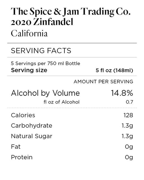 The Spice & Jam Trading Co. 2020 Zinfandel California