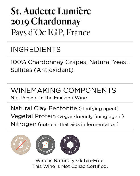 St. Audette Lumière 2019 Chardonnay Pays d'Oc IGP, France