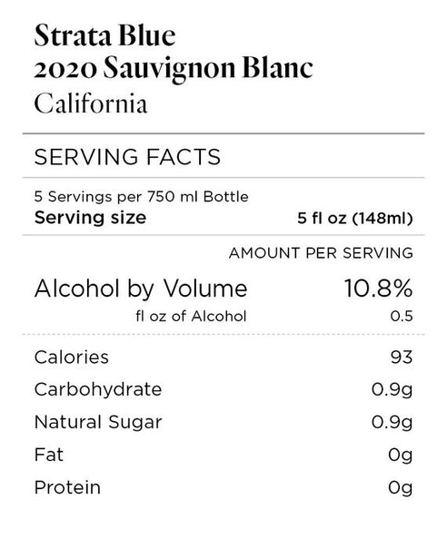 Strata Blue 2020 Sauvignon Blanc California