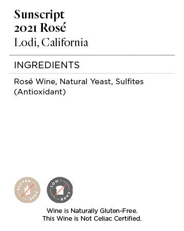 Sunscript 2021 Rosé Lodi, California