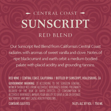 Sunscript NV Red Blend Central Coast, California