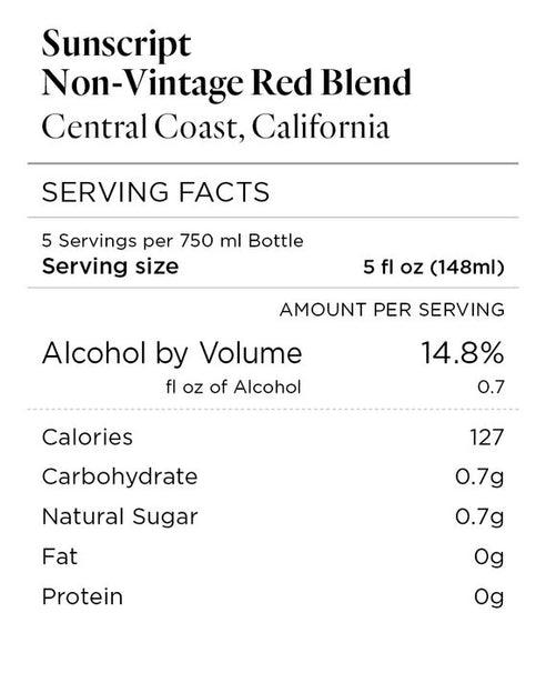 Sunscript NV Red Blend Central Coast, California