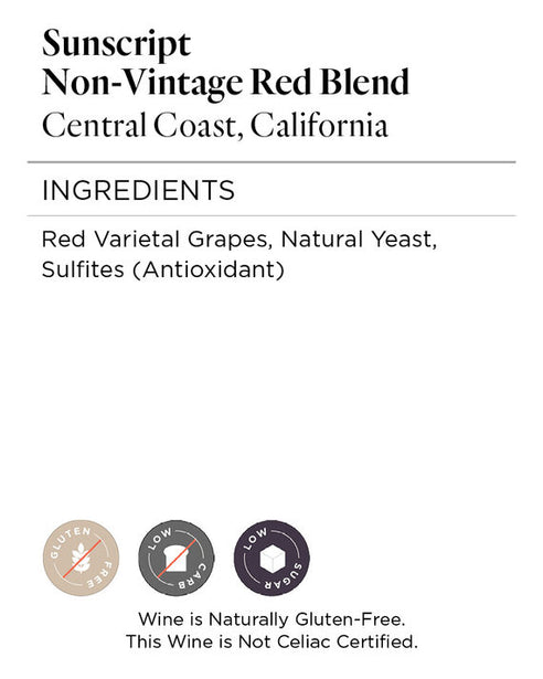 Sunscript NV Red Blend Central Coast, California