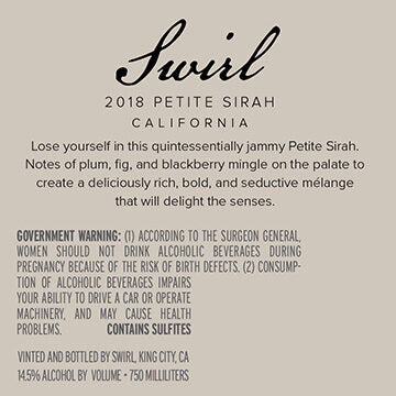 Swirl 2018 Petite Sirah California