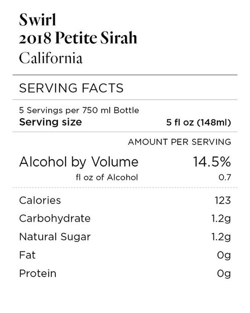 Swirl 2018 Petite Sirah California