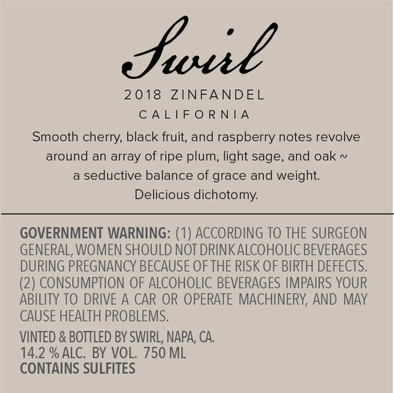 Swirl 2018 Zinfandel California