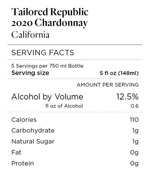 Tailored Republic 2020 Chardonnay California