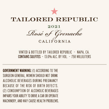 Tailored Republic 2021 Rosé of Grenache, California