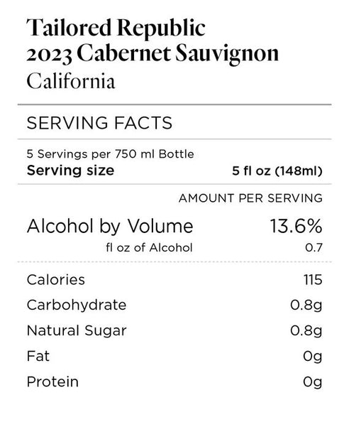 Tailored Republic 2023 Cabernet Sauvignon, California