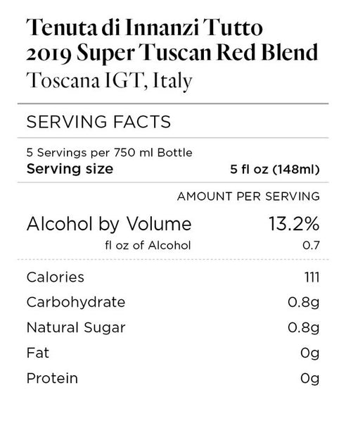 Tenuta di Innanzi Tutto 2019 Super Tuscan Red Blend Toscana IGT, Italy