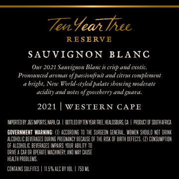 Ten Year Tree 2021 Sauvignon Blanc Western Cape, South Africa