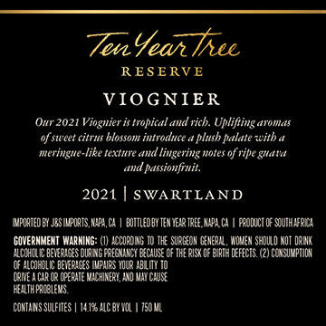 Ten Year Tree 2021 Viognier Swartland, South Africa