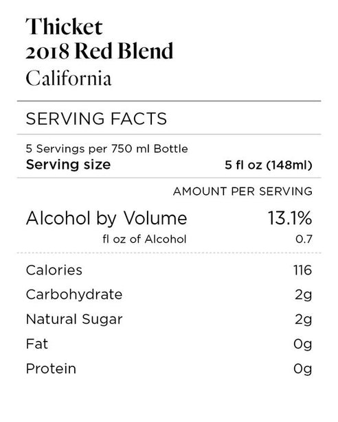 Thicket 2018 Red Blend California