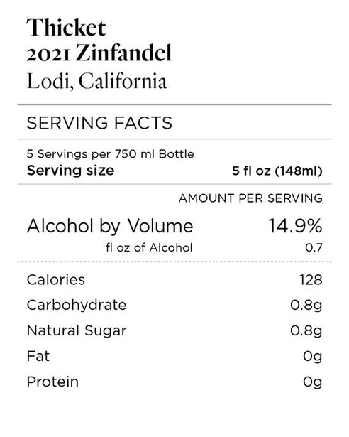 Thicket 2021 Zinfandel Lodi, California