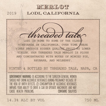 Threaded Tale 2019 Merlot Lodi, California
