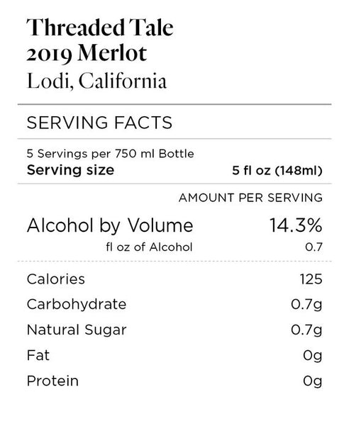 Threaded Tale 2019 Merlot Lodi, California