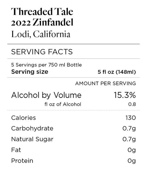 Threaded Tale 2022 Zinfandel Lodi, California