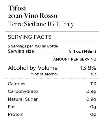 Tifosi 2020 Vino Rosso Terre Siciliane IGT, Italy