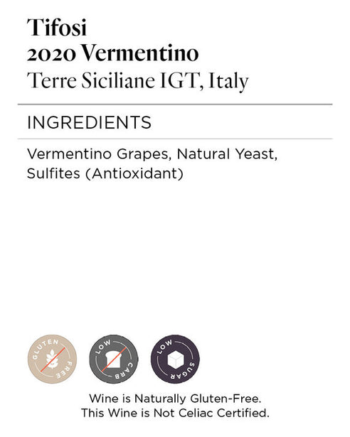 Tifosi 2020 Vermentino Terre Siciliane IGT, Italy