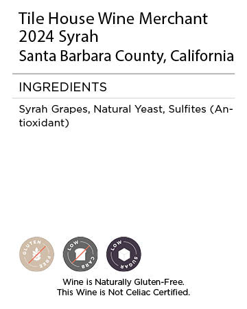 Tile House Syrah Serving Facts