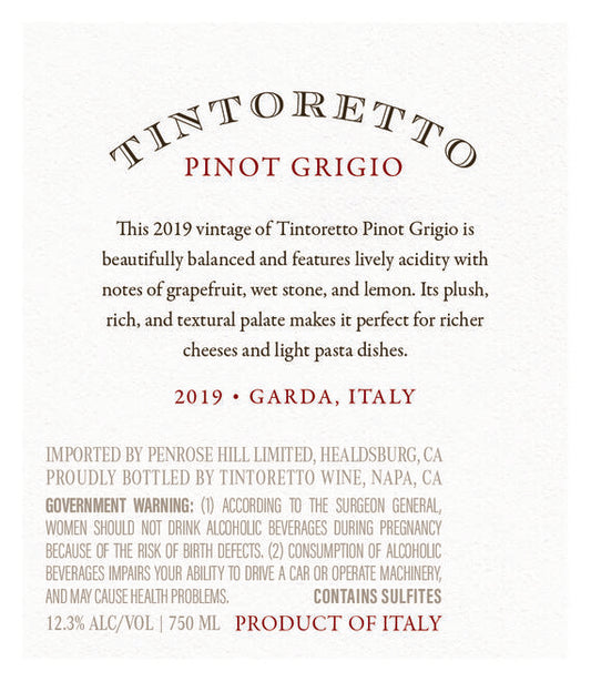 Tintoretto 2019 Pinot Grigio Garda DOC, Italy