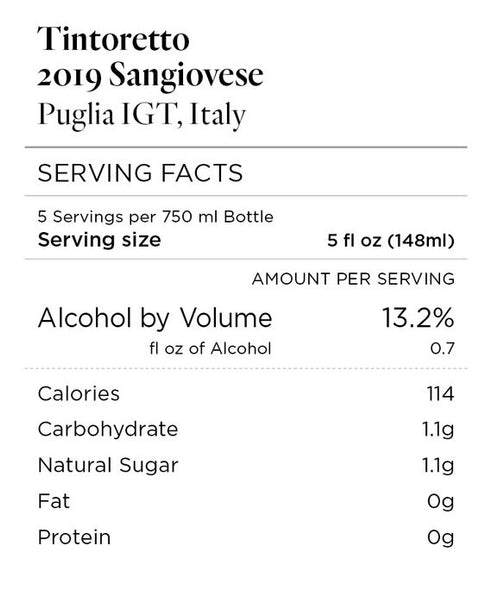 Tintoretto 2019 Sangiovese Puglia IGT, Italy