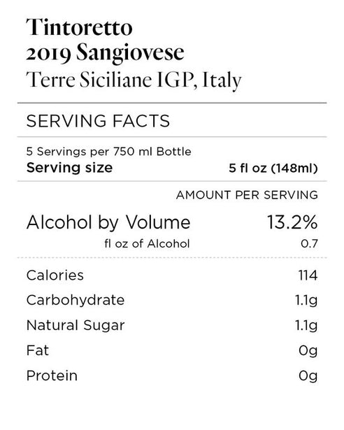 Tintoretto 2019 Sangiovese Terre Siciliane IGP, Italy