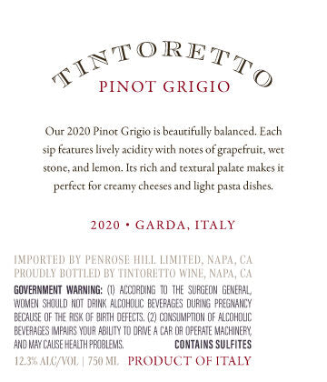 Tintoretto 2020 Pinot Grigio Garda DOC, Italy