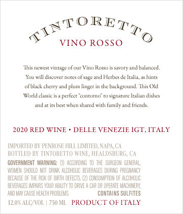 Tintoretto 2020 Vino Rosso delle Venezie IGT, Italy