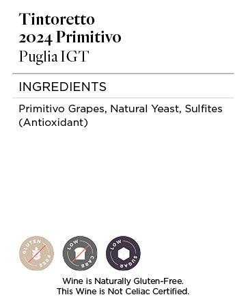 Tintoretto 2024 Primitivo Nutrition