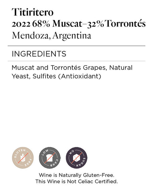 Titiritero 2022 Muscat – Torrontés Mendoza, Argentina