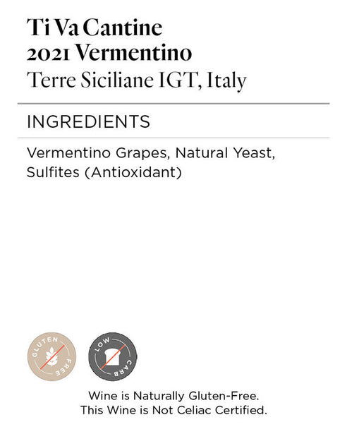 Ti Va Cantine 2021 Vermentino Terre Siciliane IGT, Italy