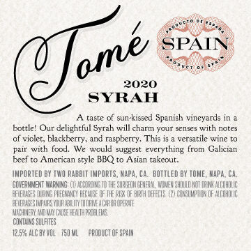 Tomé 2020 Syrah, Spain