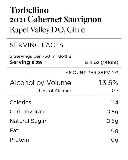 Torbellino 2021 Cabernet Sauvignon Rapel Valley DO, Chile