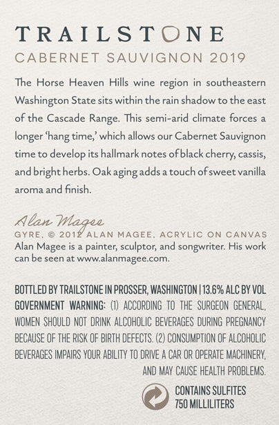 Trailstone 2019 Cabernet Sauvignon Horse Heaven Hills, Washington