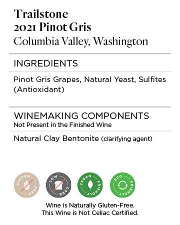 Trailstone 2021 Pinot Gris Columbia Valley, Washington