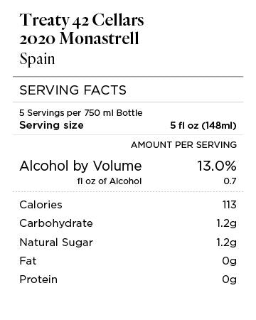 Treaty 42 Cellars 2020 Monastrell, Spain