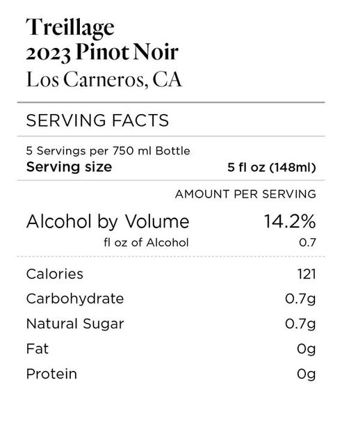 Treillage 2023 Pinot Noir Los Carneros, California