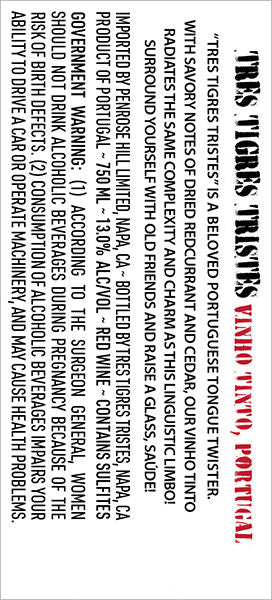 Tres Tigres Tristes NV Vinho Tinto, Portugal 