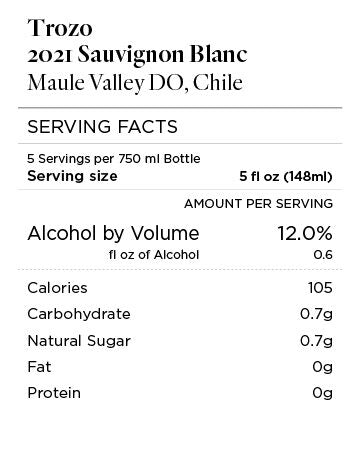 Trozo 2021 Sauvignon Blanc Maule Valley DO, Chile