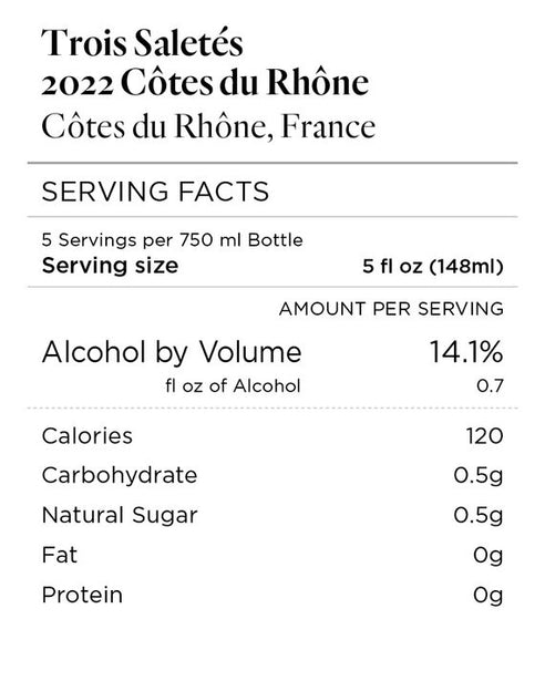 Trois Saletés 2022 Côtes du Rhône Côtes du Rhône, France